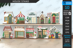 Christmas House Stand Laser Cut Bundle|Holiday Decor SVG|CNC Product Image 1