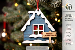 Christmas House Tree Ornaments Bundle Laser Cut Product Image 8