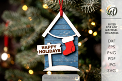 Christmas House Tree Ornaments Bundle Laser Cut Product Image 12