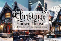 Christmas Backgrounds, 15x15 Snowy Christmas House, Holidays Product Image 1