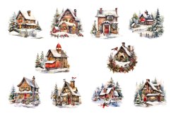 Christmas houses clipart, Christmas clipart Product Image 6