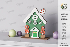 3D Christmas Houses Bundle Laser Cut. Christmas Stand Decor Product Image 4