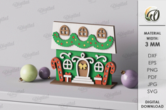 3D Christmas House Laser Cut. Christmas Stand Decor SVG Product Image 1