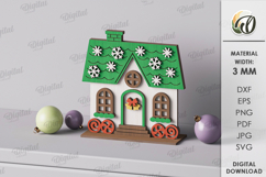 3D Christmas Houses Bundle Laser Cut. Christmas Stand Decor Product Image 8