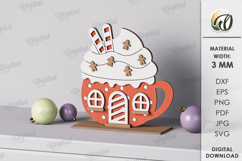 3D Christmas Houses Bundle Laser Cut. Christmas Stand Decor Product Image 9