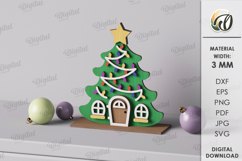 3D Christmas Houses Bundle Laser Cut. Christmas Stand Decor Product Image 11