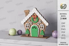 3D Christmas Houses Bundle Laser Cut. Christmas Stand Decor Product Image 12