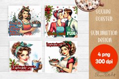 Pin Up Girl Coaster - Christmas housewife sarcastic quotes Product Image 1