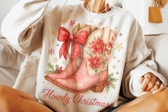 Howdy Christmas PNG, Western Christmas Cowboy Boots PNG Product Image 2