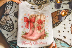 Howdy Christmas PNG, Western Christmas Cowboy Boots PNG Product Image 3