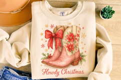 Howdy Christmas PNG, Western Christmas Cowboy Boots PNG Product Image 4