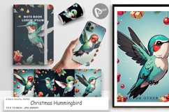Digital Paper Cartoon Christmas Hummingbird Product Image 1