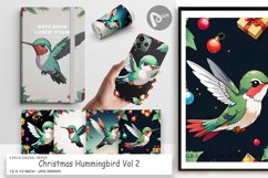 Digital Paper Cartoon Christmas Hummingbird Product Image 1