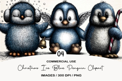 Christmas Ice Blue Penguin Clipart Product Image 1