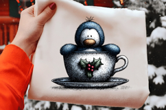 Christmas Ice Blue Penguin Clipart Product Image 2