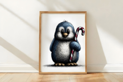 Christmas Ice Blue Penguin Clipart Product Image 3