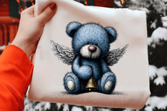 Christmas Ice Blue Teddy Bear Clipart Product Image 2
