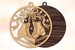 Christmas Ice Skates Laser Cut SVG Product Image 2