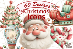 Christmas Icons Clipart PNG, Festive Holiday Clip Art Product Image 1