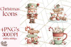 Christmas Icons Clipart PNG, Festive Holiday Clip Art Product Image 1