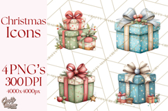 Christmas Icons Clipart PNG, Festive Holiday Clip Art Product Image 1