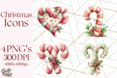 Christmas Icons Clipart PNG, Festive Holiday Clip Art Product Image 1