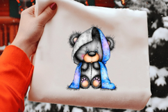 Christmas Icy Blue Teddy Bear Clipart Product Image 2