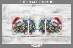 Christmas Iguana v1 Entangled in Lights Mug Wrap Sublimation Product Image 1
