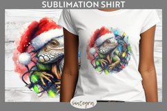 Christmas Iguana v1 Entangled in Lights T-shirt Sublimation Product Image 1