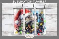 Christmas Iguana v1 Entangled in Lights Tumbler Sublimation Product Image 1