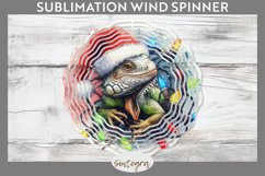 Christmas Iguana v1 Entangled in Lights Wind Spinner PNG Product Image 1