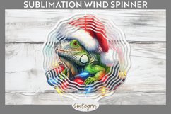 Christmas Iguana v2 Entangled in Lights Wind Spinner PNG Product Image 1