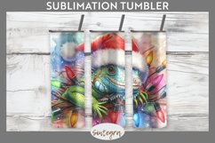 Christmas Iguana v3 Entangled in Lights Tumbler Sublimation Product Image 1