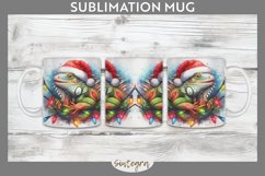 Christmas Iguana v4 Entangled in Lights Mug Wrap Sublimation Product Image 1