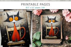 Christmas cat grunge junk journal Product Image 1