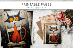 Christmas cat grunge junk journal Product Image 6