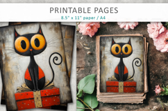 Christmas animal grunge printable pages Product Image 1