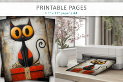 Christmas animal grunge printable pages Product Image 3