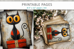 Christmas animal grunge printable pages Product Image 6