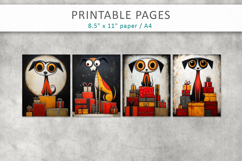 Christmas animal grunge illustrations for crafts Product Image 2