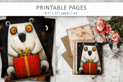 Christmas animal grunge printable designs Product Image 6