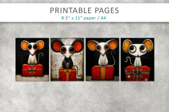 Christmas animal illustrations, digital paper Product Image 2