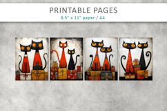 Christmas cats grunge printable pages Product Image 2