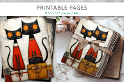 Christmas cats grunge printable pages Product Image 5