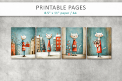 Christmas animal illustrations, printable art Product Image 2