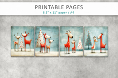 Christmas animal illustrations, grunge paper Product Image 2