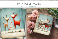 Christmas animal illustrations, grunge paper Product Image 3