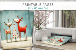 Christmas animal illustrations, grunge paper Product Image 4