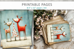 Christmas animal illustrations, grunge paper Product Image 6