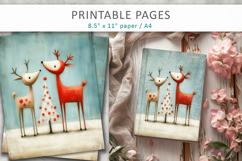 Christmas animal illustrations, grunge paper Product Image 8